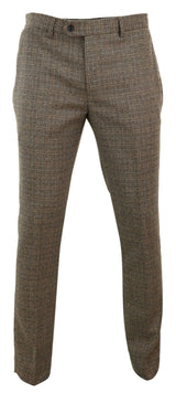 Ralph - Calças masculinas de tweed marrom