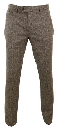 Ralph - Calças masculinas de tweed marrom