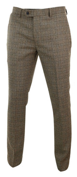 Ralph - Calças masculinas de tweed marrom