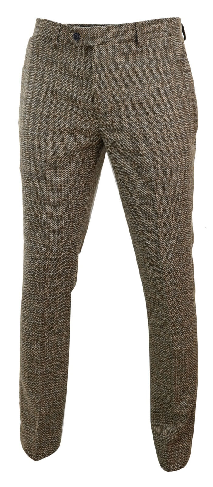 Ralph - Calças masculinas de tweed marrom