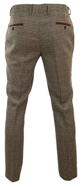 Ralph - Calças masculinas de tweed marrom