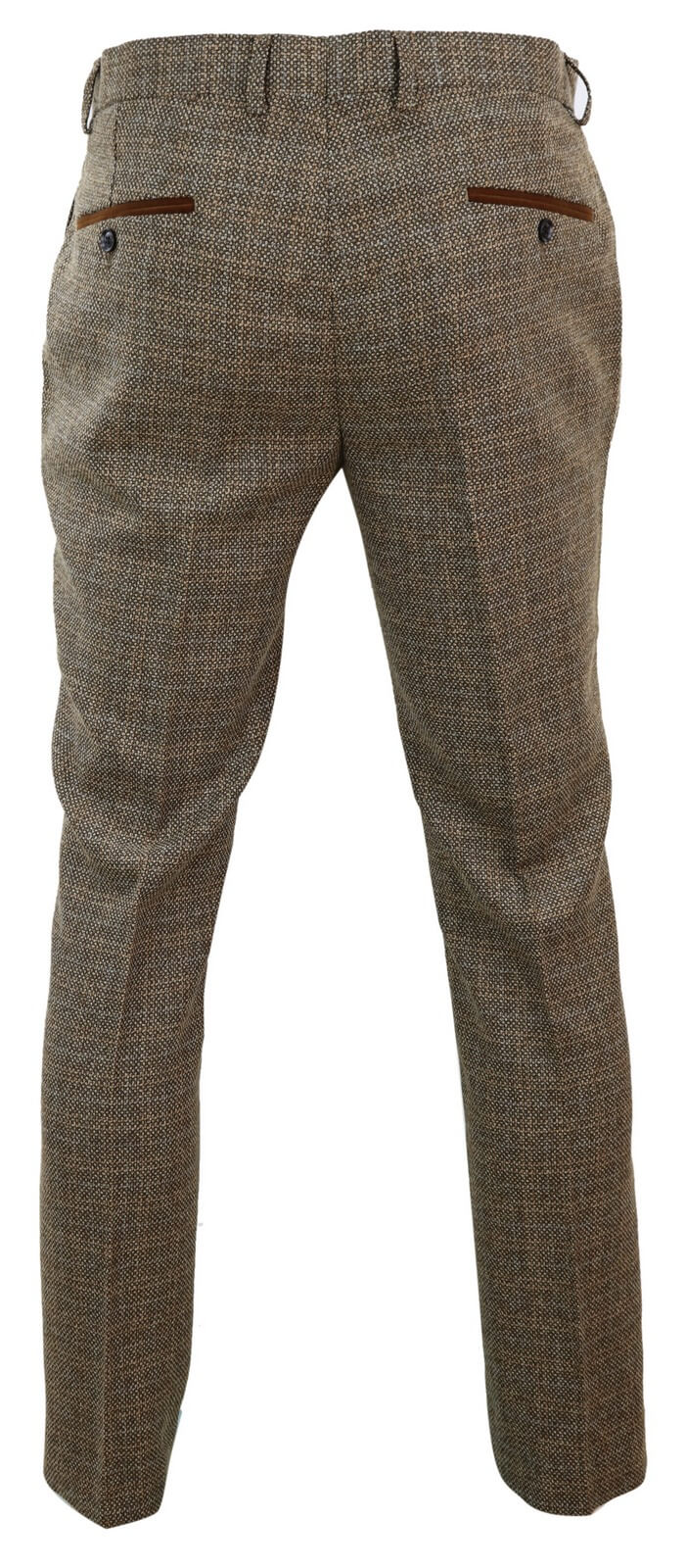 Ralph - Calças masculinas de tweed marrom