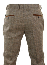 Ralph - Calças masculinas de tweed marrom
