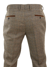 Ralph - Calças masculinas de tweed marrom