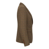 Ralph - Blazer feminino de tweed marrom com corte ajustado