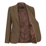 Ralph - Blazer feminino de tweed marrom com corte ajustado