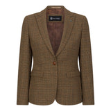 Ralph - Blazer feminino de tweed marrom com corte ajustado