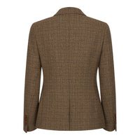 Ralph - Blazer feminino de tweed marrom com corte ajustado