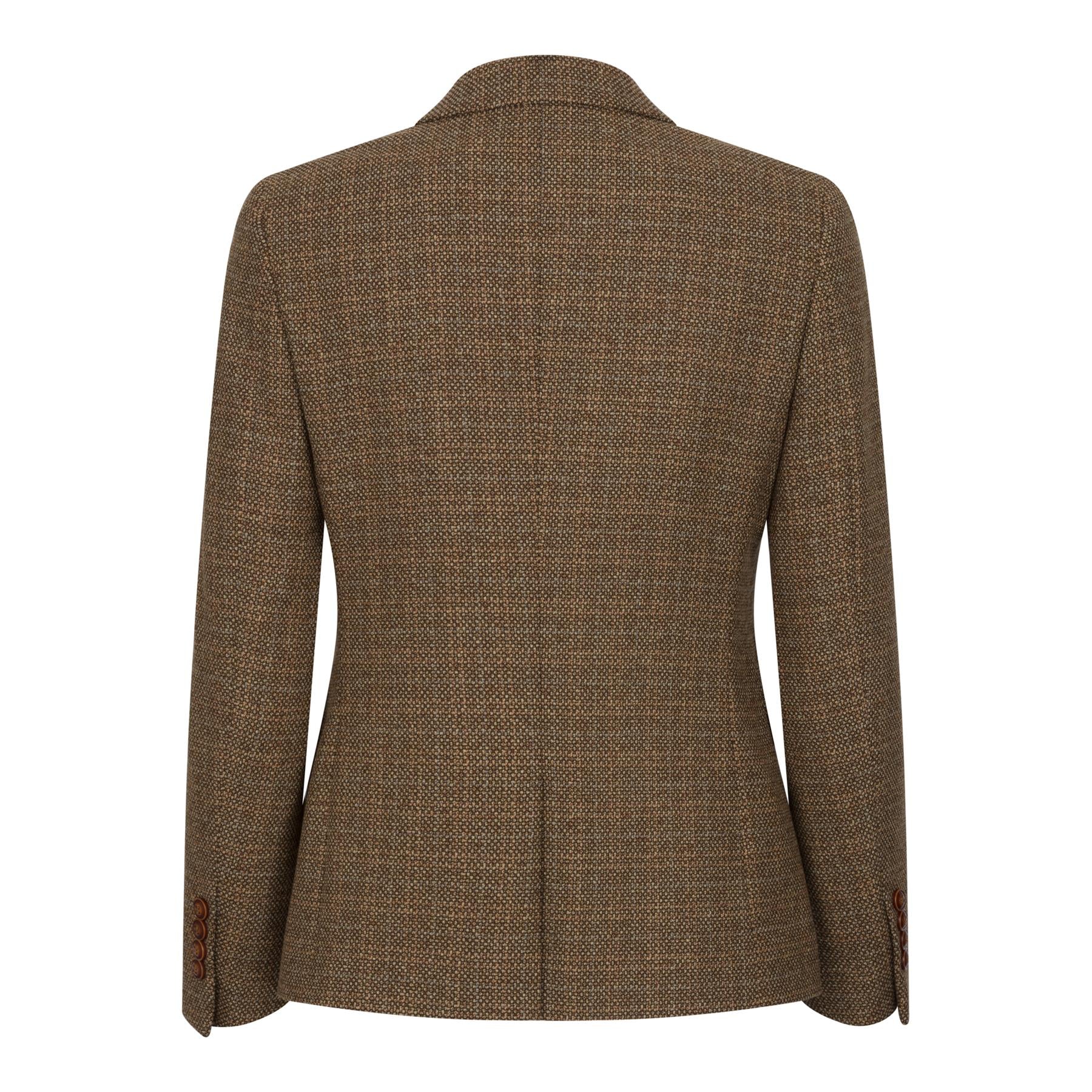 Ralph - Blazer feminino de tweed marrom com corte ajustado