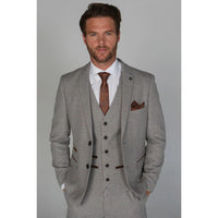 Ralph - Blazer masculino em tweed creme