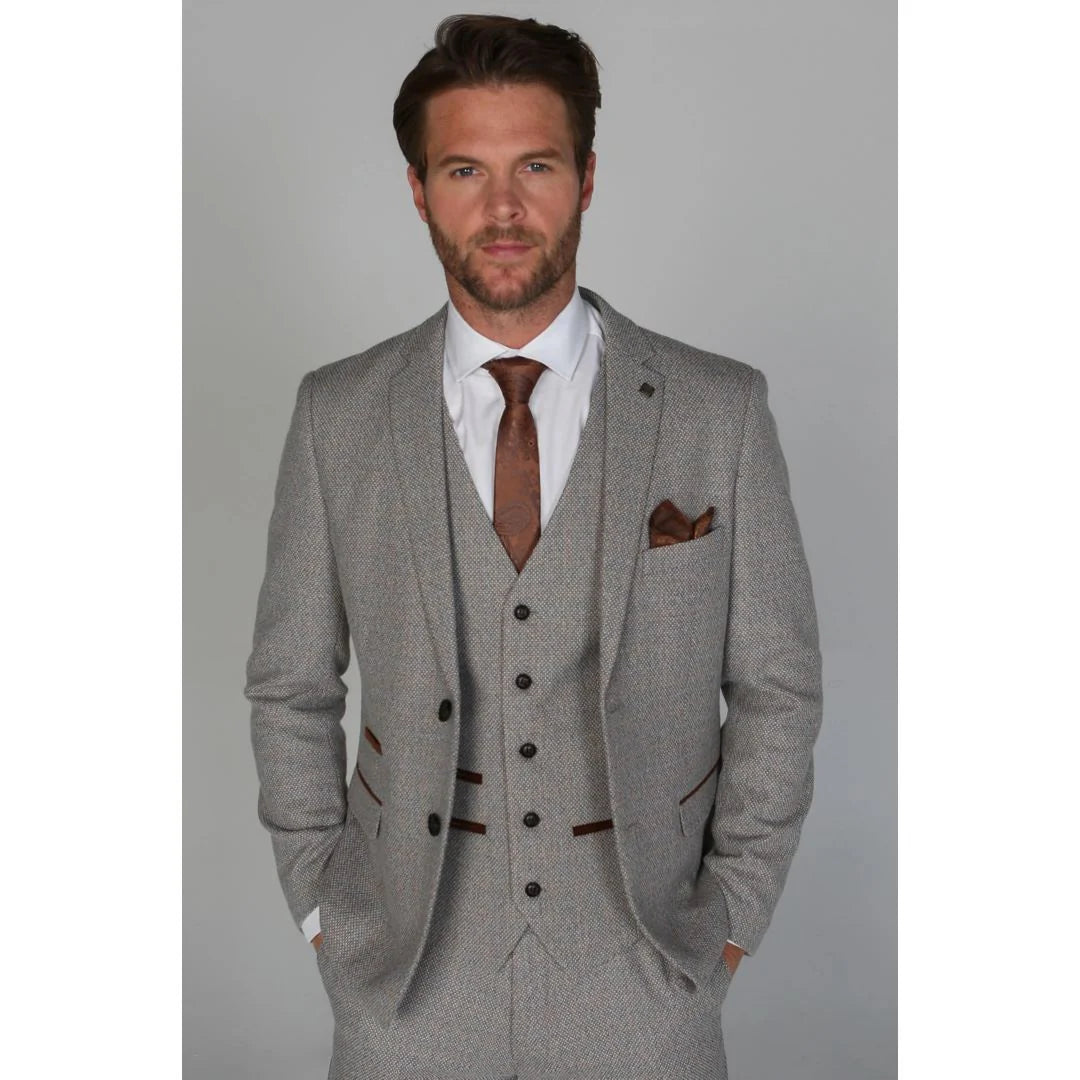 Ralph - Blazer masculino em tweed creme