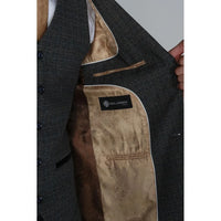 Ralph - Blazer masculino em tweed azul-marinho