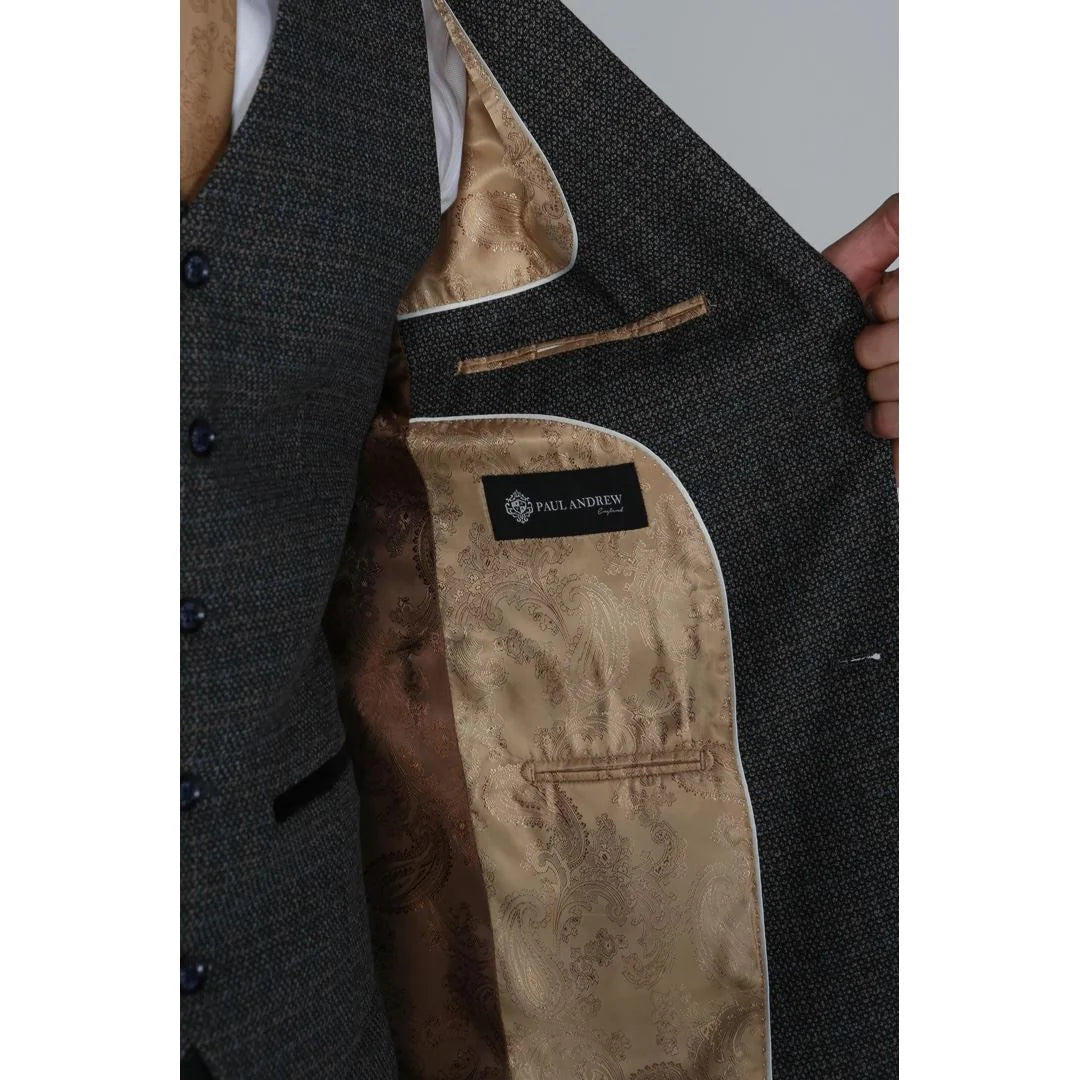 Ralph - Blazer masculino em tweed azul-marinho