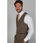 Ralph - Colete masculino de tweed marrom