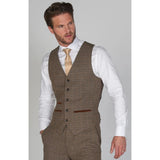 Ralph - Colete masculino de tweed marrom