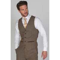 Ralph - Colete masculino de tweed marrom