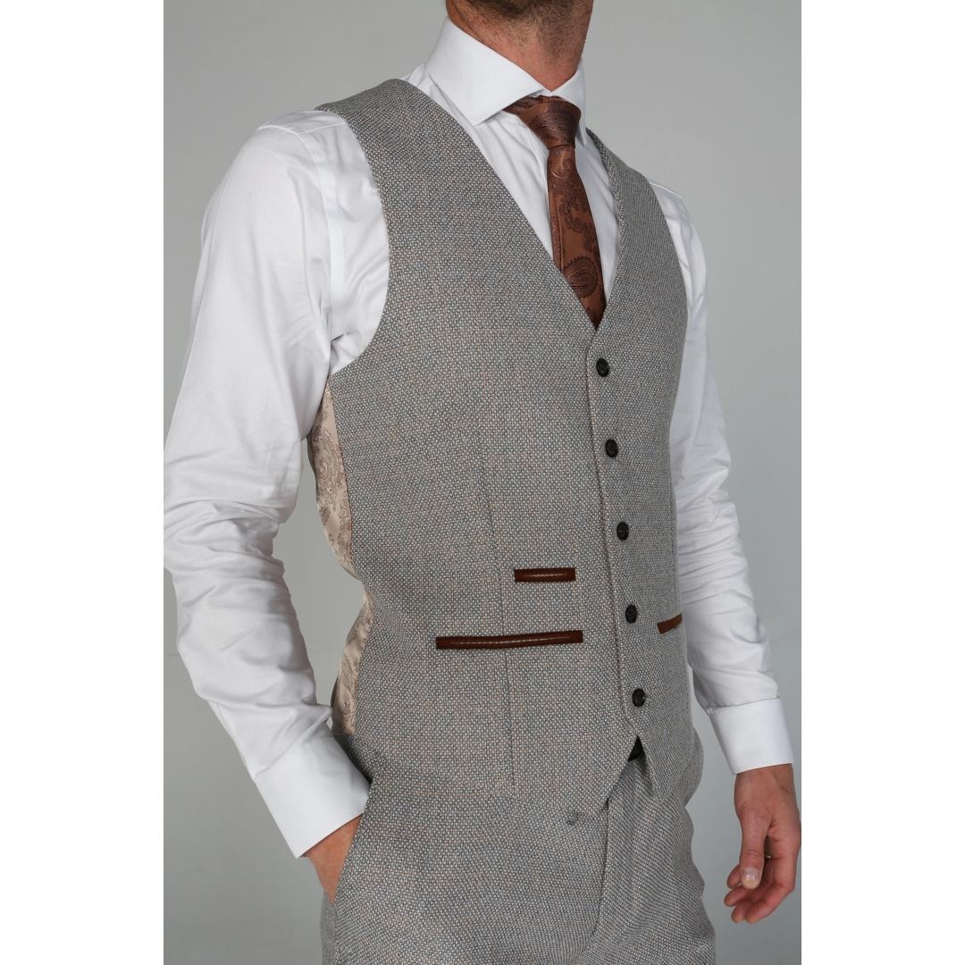 Ralph - Colete masculino de tweed creme