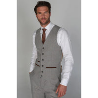 Ralph - Colete masculino de tweed creme