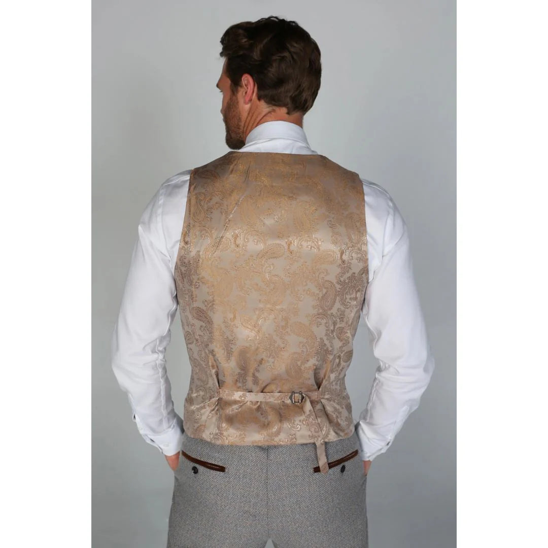 Ralph - Colete masculino de tweed creme