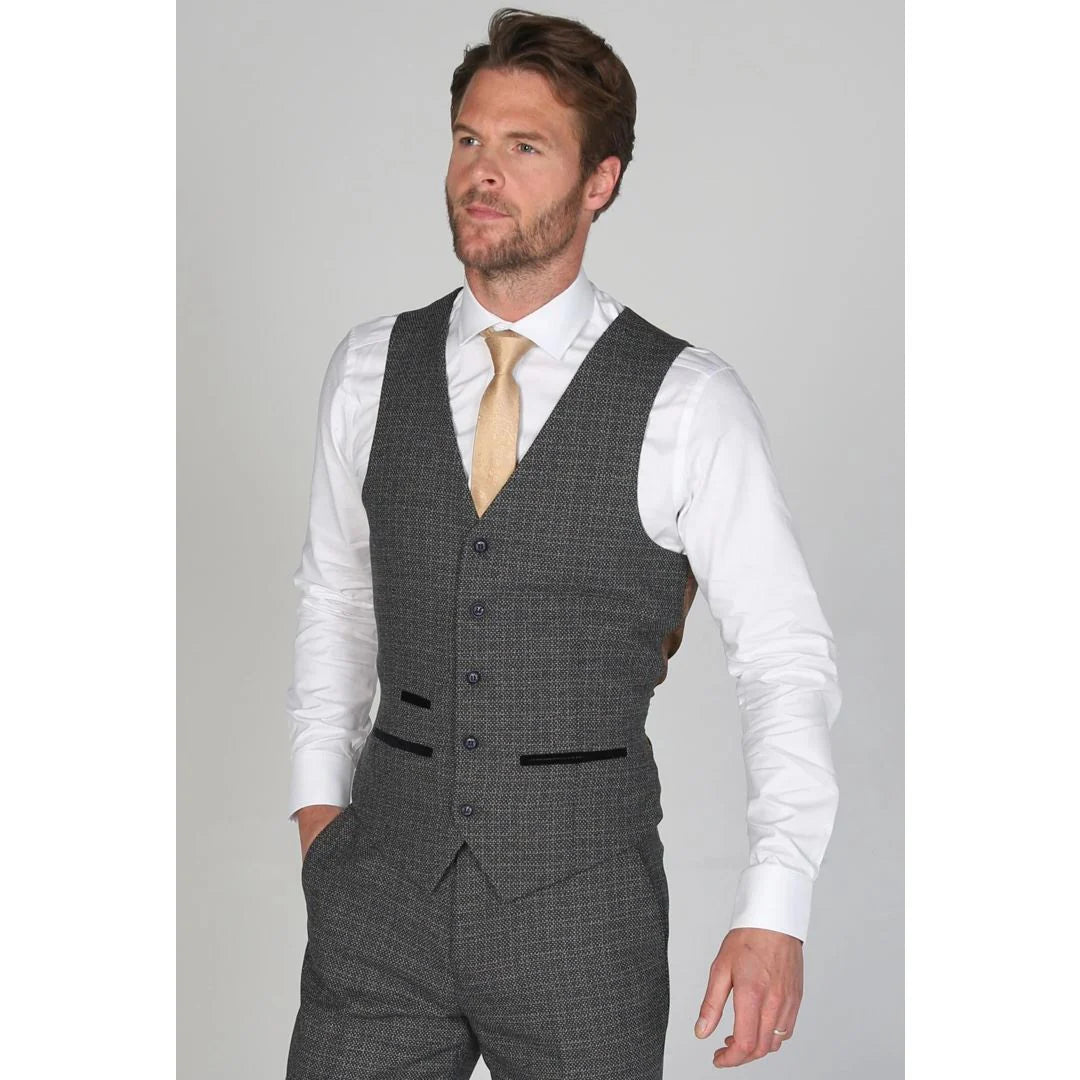 Ralph - Colete masculino de tweed azul-marinho