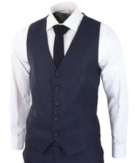 Terno de 3 peças azul-marinho com risca de giz - RC20-31