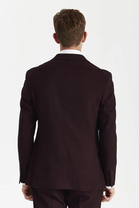 Regent - Blazer Brugundy xadrez de abotoamento duplo para homem