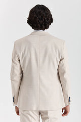 Regent - Blazer xadrez creme estilo casamento para homens