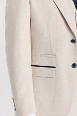 Regent - Blazer xadrez creme estilo casamento para homens