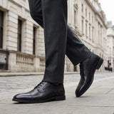Regent - Sapatos Derby Masculinos em Couro Preto Polido