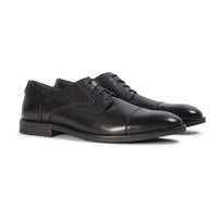 Regent - Sapatos Derby Masculinos em Couro Preto Polido