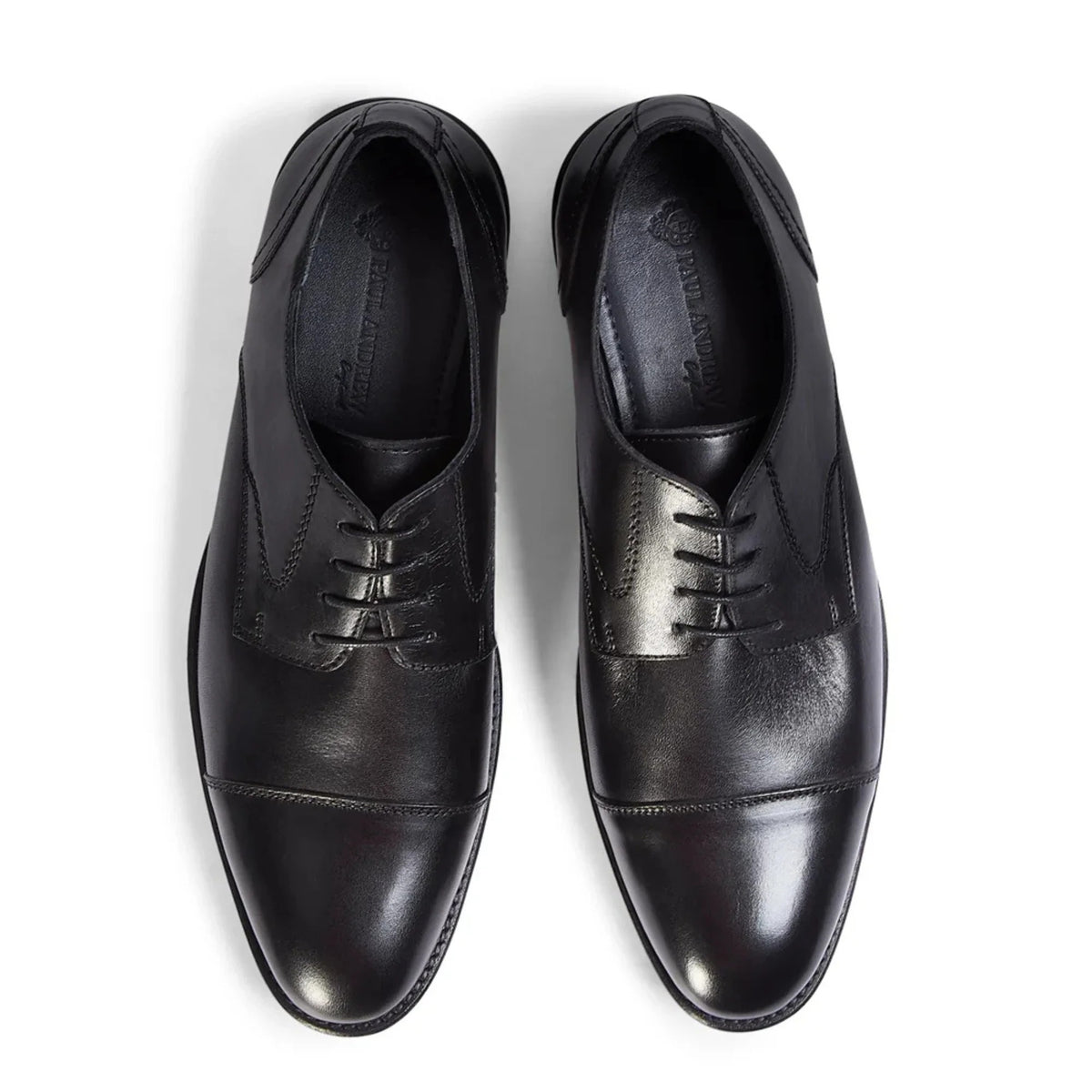 Regent - Sapatos Derby Masculinos em Couro Preto Polido