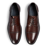 Regent - Sapatos Derby Masculinos em Couro Marrom Escuro Polido
