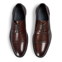 Regent - Sapatos Derby Masculinos em Couro Marrom Escuro Polido