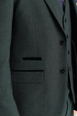 Regent - Blazer masculino verde xadrez de corte ajustado