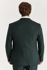 Regent - Blazer masculino verde xadrez de corte ajustado