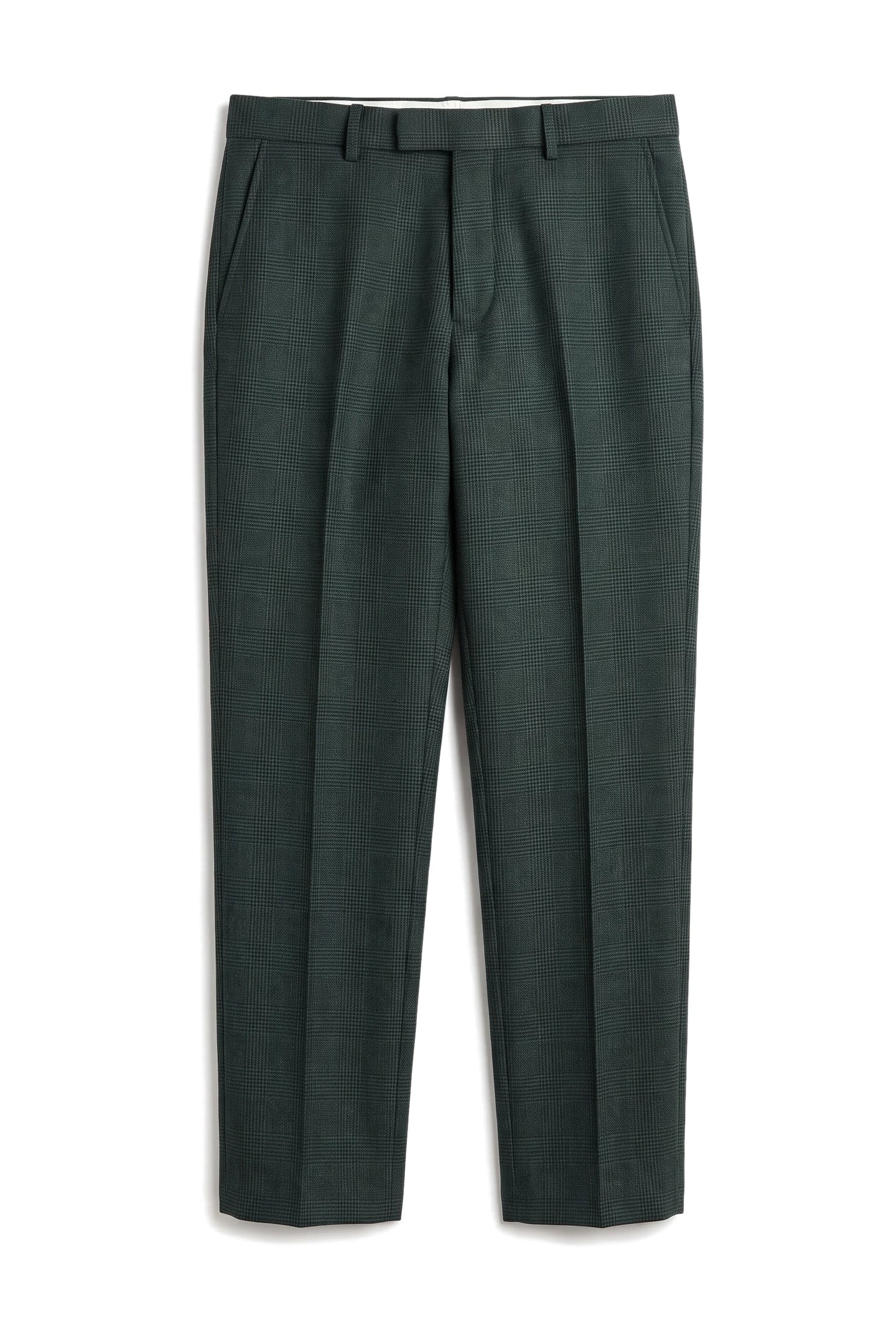 Regent - Calças xadrez verdes para homem