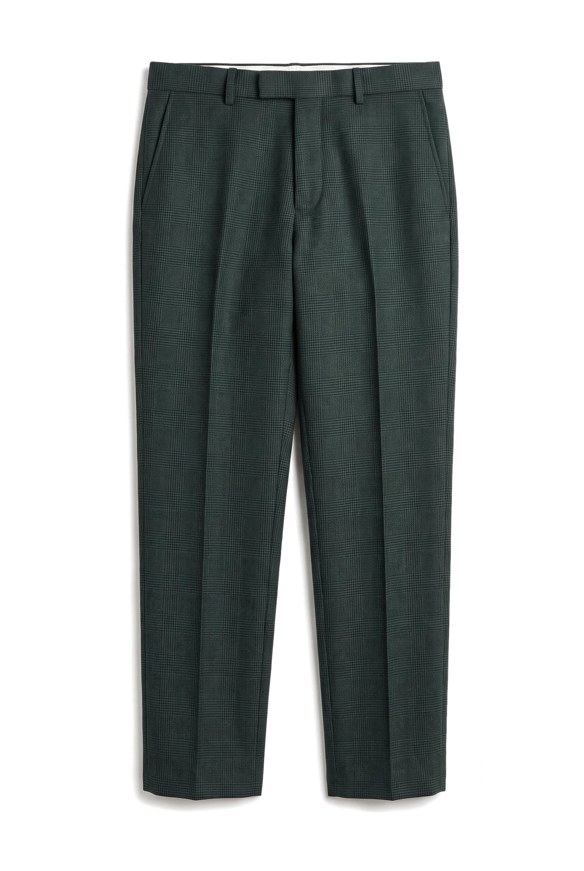 Regent - Calças xadrez verdes para homem