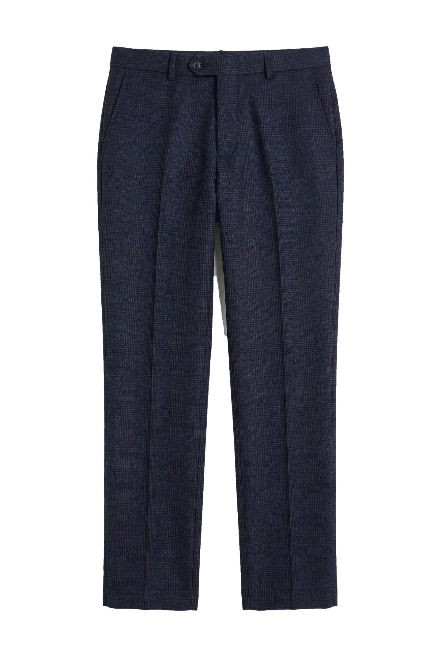 Regent - Calças xadrez azul-marinho para homem