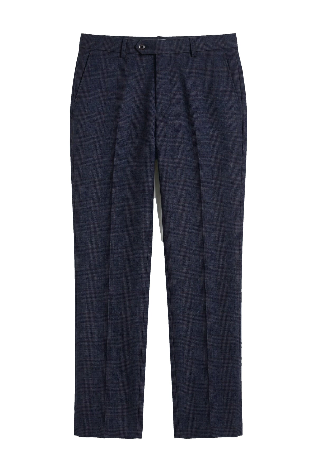 Regent - Calças xadrez azul-marinho para homem