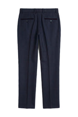 Regent - Calças xadrez azul-marinho para homem