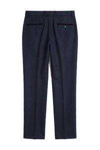 Regent - Calças xadrez azul-marinho para homem