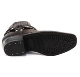 Botas de cano curto unissex em couro legítimo para motociclista, estilo rock punk, com fivela, para montaria cowboy.
