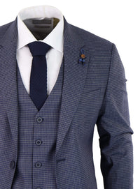 Terno de 3 peças xadrez pastor azul-acinzentado - RK20-11