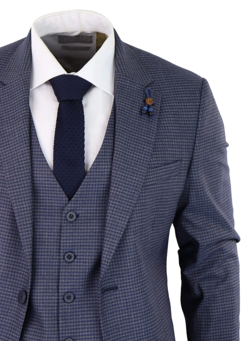 Terno de 3 peças xadrez pastor azul-acinzentado - RK20-11