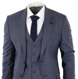 Terno de 3 peças xadrez pastor azul-acinzentado - RK20-11