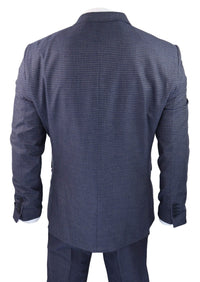 Terno de 3 peças xadrez pastor azul-acinzentado - RK20-11