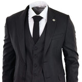 Terno preto risca de giz de 3 peças - RK20-30