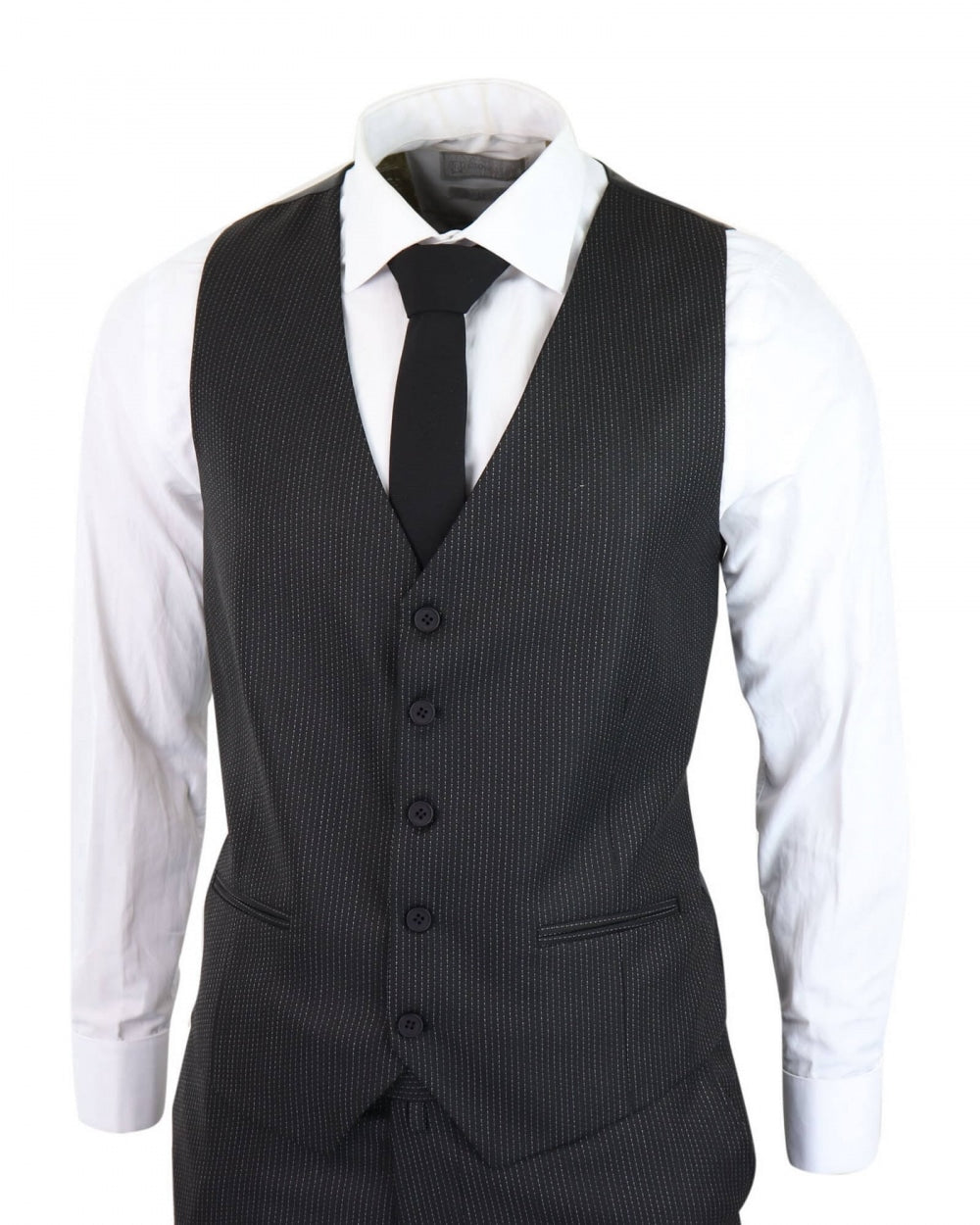 Terno preto risca de giz de 3 peças - RK20-30