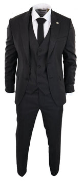 Terno preto risca de giz de 3 peças - RK20-30