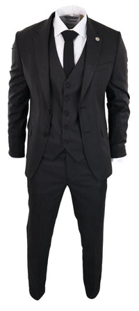 Terno preto risca de giz de 3 peças - RK20-30